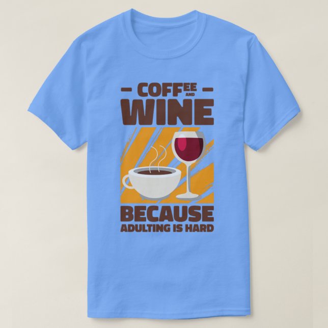 Camiseta Adulto de Bebendo Adulto de Vinho Café (Frente do Design)