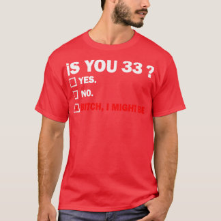 Camiseta Adulto Engraçado 33 Anos Presente De Aniversário