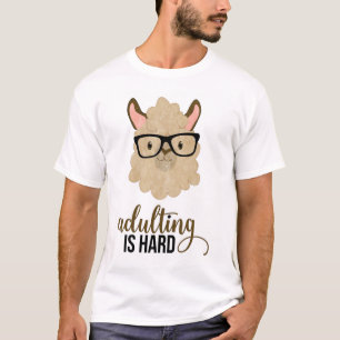 Camiseta Adulto engraçado é difícil Llama hipster