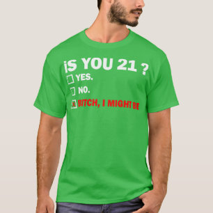 Camiseta Adulto Engraçado Vinte e Um Anos De Aniversário De