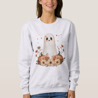 Camiseta Adulto Fofo Outono Feliz Halloween Fantasma Abóbor