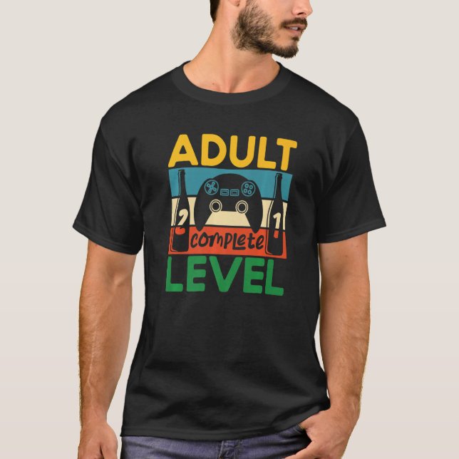 Camiseta Adulto Nível 21 Gam aniversário de 21 anos desbloq (Frente)