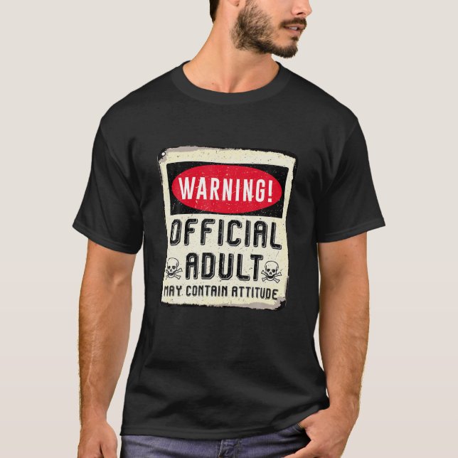 Camiseta Adulto Oficial Pode Conter 18.º Aniversário (Frente)