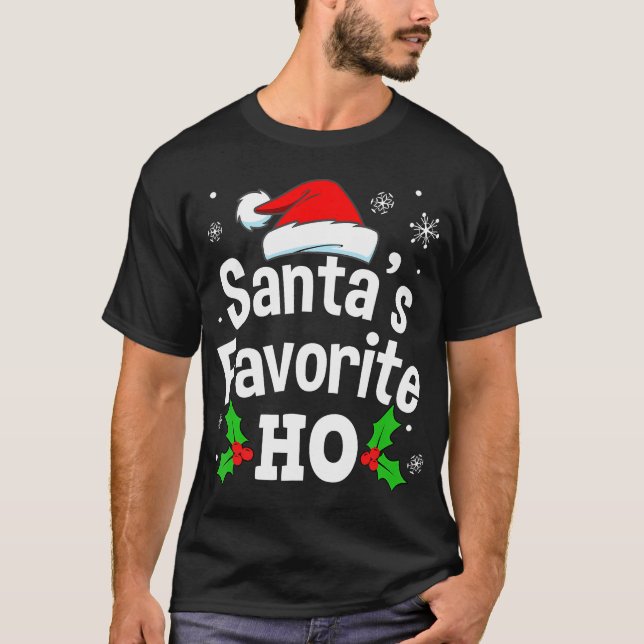 Camiseta Adulto Sujo Engraçado Homens de Natal do Pajama (Frente)