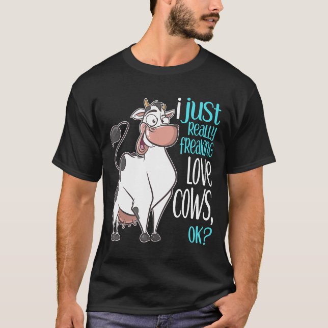 Camiseta Adultos De Adormecimento De Vacas Engraçadas Para  (Frente)