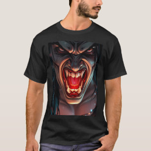 Camiseta Adultos fantasia de halloween vampiro homem presas