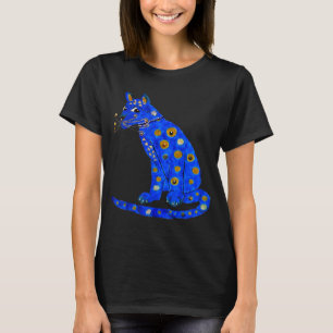 Camiseta Adultos Gatos De Gato De Gato Azul Azul
