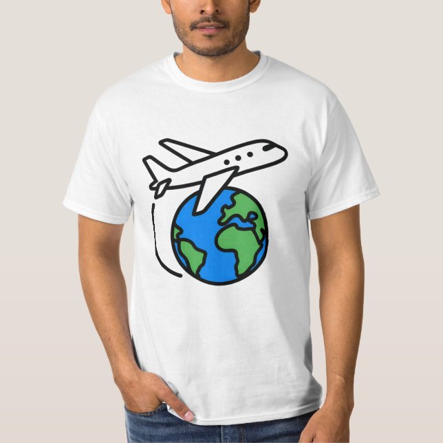 Camiseta Adventure Aguarda Camisa-Viagem do Avião Global (Frente)