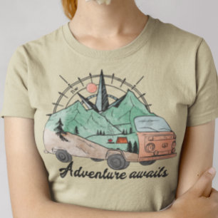 Camiseta Adventure Aguarda Camisa, Viagem Van Life