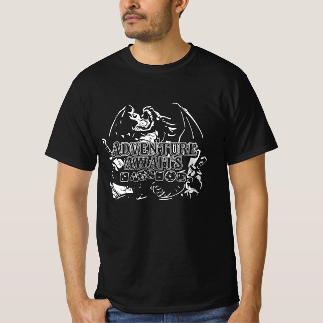 Camiseta Adventure aguarda lineart branco (Frente)