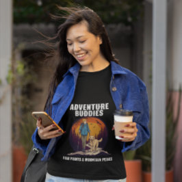 Camiseta Adventure Buddies Dog Hiking & Mountain Sunset