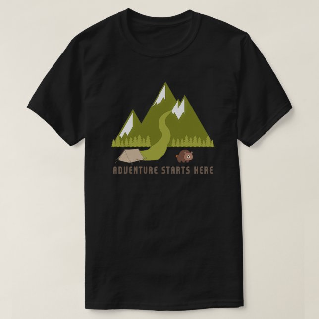 Camiseta Adventure começa aqui (Frente do Design)