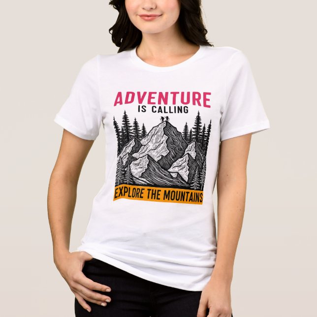 Camiseta Adventure Explore Montanhas Design (Frente)