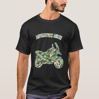 Camiseta Adventure Motorcycle Biker Off Road Rider Camoufla
