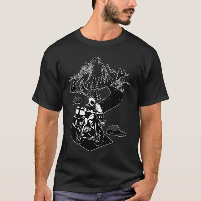 Camiseta Adventure Motorcycle Biker Rider OffRoad Motorbike (Frente)