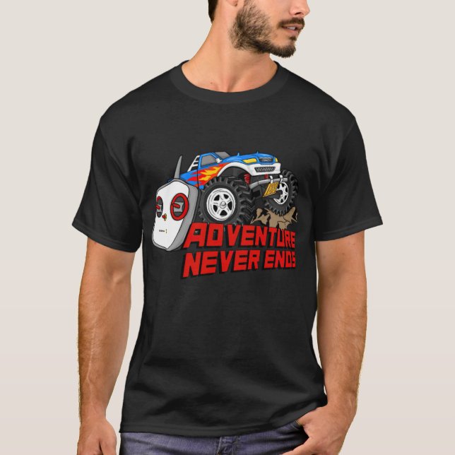 Camiseta Adventure nunca termina o modelo de caminhão RC fa (Frente)