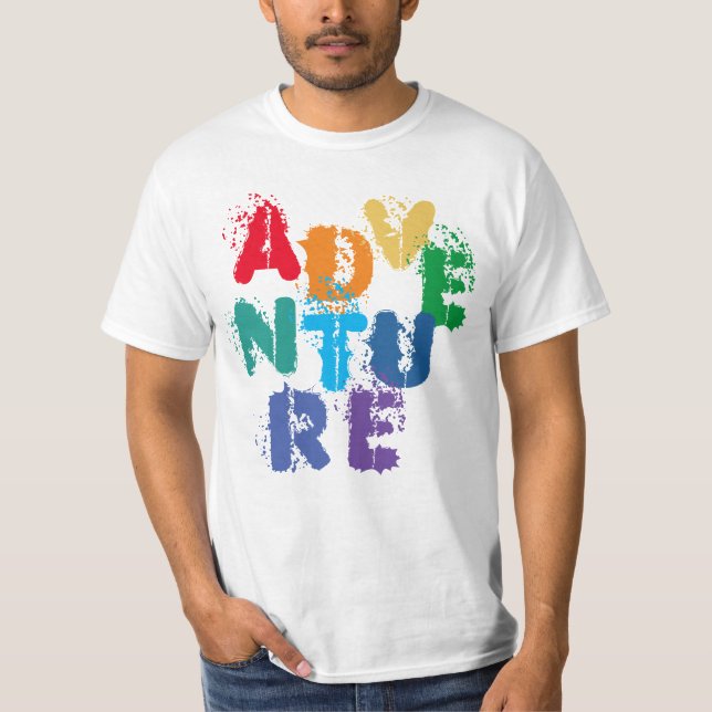 Camiseta ADVENTURE Rainbow Lettering (Frente)
