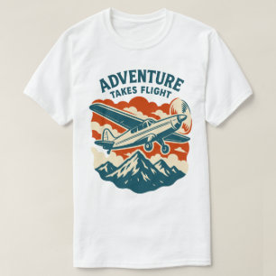 Camiseta Adventure toma Viagem de Ar Retroativo de Voo