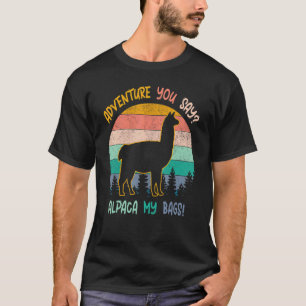 Camiseta Adventure Você Diz Alpaca Minha Viagens vintage Bo