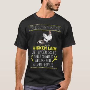 Camiseta Advertência A Senhora De Frango Com Problemas De R