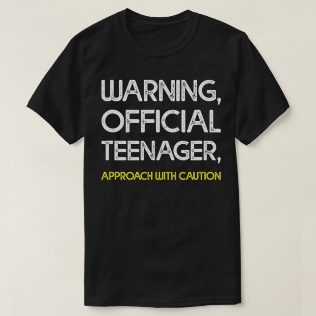 Camiseta Advertência, Adolescente Oficial, Abordagem Com Cu (Frente do Design)