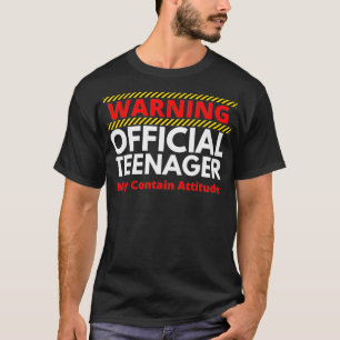 Camiseta Advertência Adolescente Oficial Engraçado 13 Anive