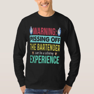 Camiseta Advertência De Piscamento Do Barman Pode Estar Cho