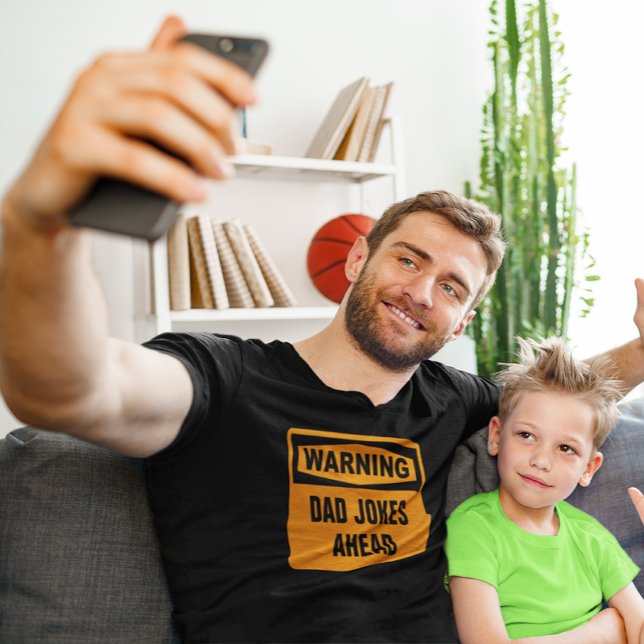 Camiseta Advertência Piadas De Pai À Frente Personalizáveis (Criador carregado)