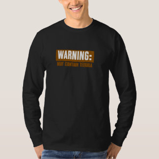 Camiseta ADVERTÊNCIA PODE CONTER TEQUILA Funny Bold Lighthe