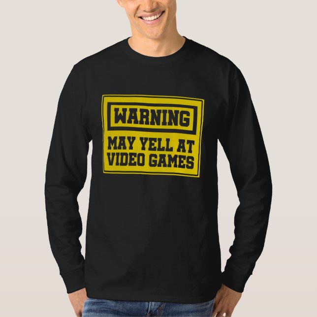 Camiseta Advertência Pode Gritar No Controlador Console Do  (Frente)