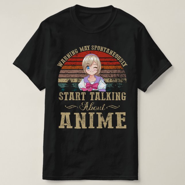 Camiseta Advertência Pode Iniciar Spontaneamente Um Anime D (Frente do Design)