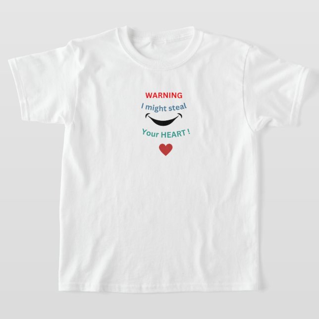 Camiseta Advertência Roubo seu coração Engraçado Presente p (Postura )