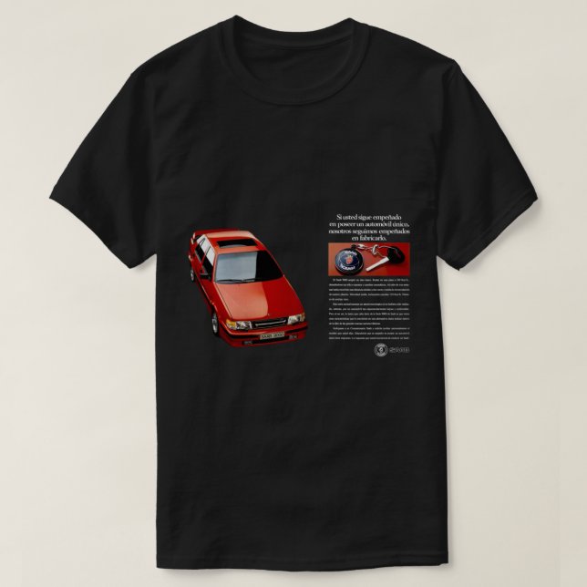 CAMISETA ADVERTÊNCIA SAAB 9000 (Frente do Design)