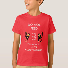 Camiseta Advertência sobre a alergia às crianças
