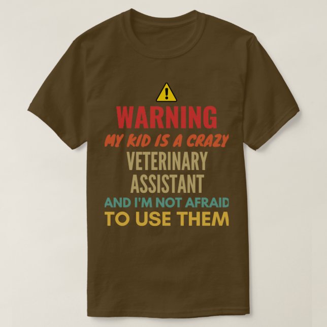 Camiseta Advertindo Meu Filho É Um Assistente Veterinário L (Frente do Design)