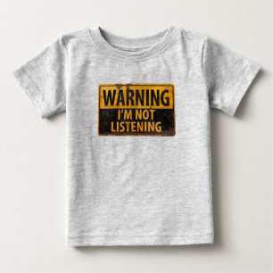 Camiseta ADVERTIR, eu não sou sinal afligido de ESCUTA do