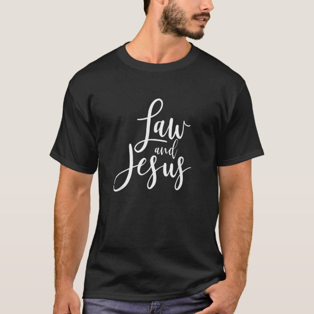 Camiseta Advogada-advogada Gift por sua lei engraçada Jesus (Frente)