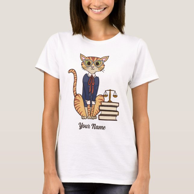 Camiseta Advogado Cat - Orange Tabby Attorney Cat Lover (Frente)