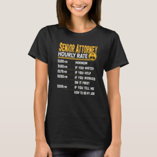 Camiseta Advogado de Mais velho de Taxa Horária do Procurad
