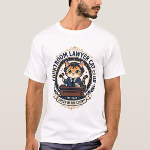 Camiseta Advogado Sala Audiencia Gato Design Divertido Aman