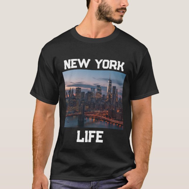 Camiseta Aérea do Horizonte de NYC (Frente)
