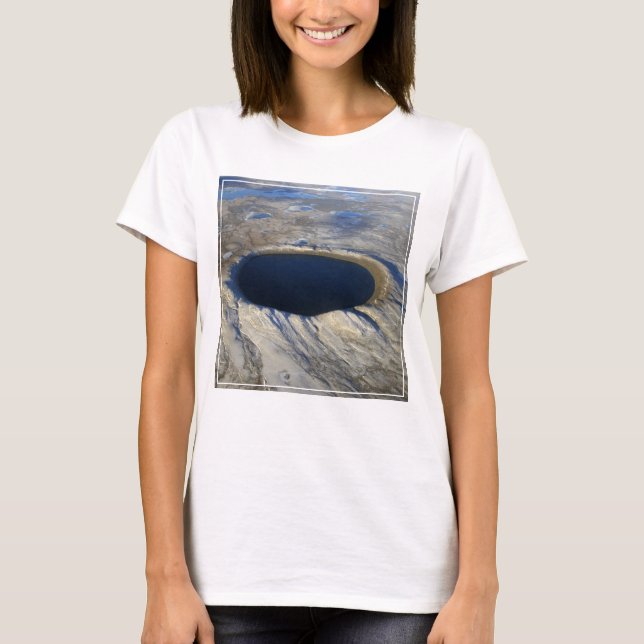 Camiseta Aerial Pingualuit Cratera, Quebec, Canadá. (Frente)