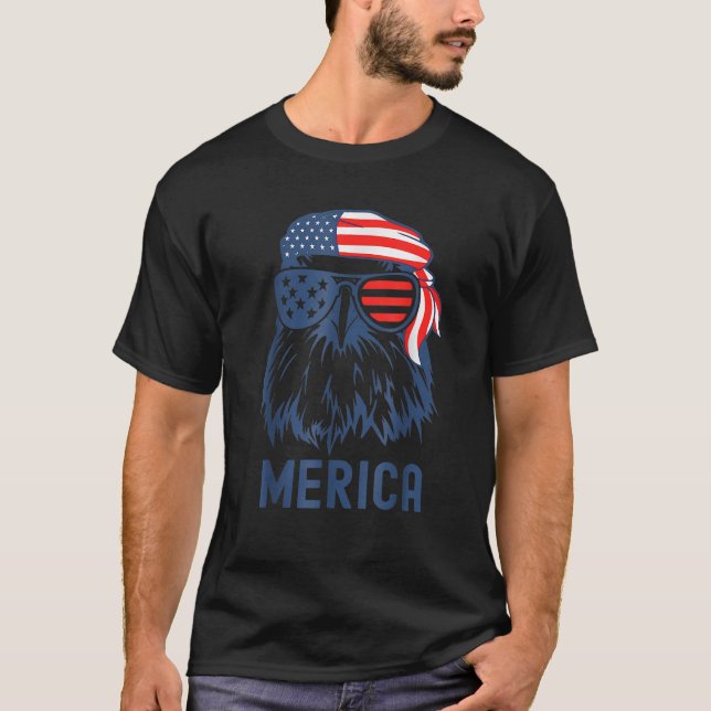 Camiseta Aerica Patriotic USA Flag Eagle of Freedom 4th of (Frente)