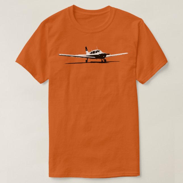 Camiseta Aeronave clássica do Guerreiro Piper e branca (Frente do Design)