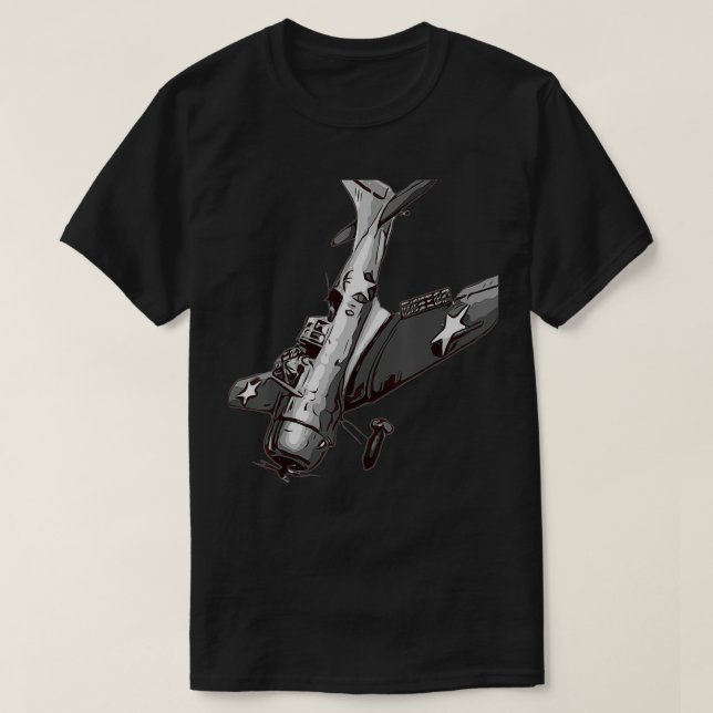 Camiseta Aeronave de avião militar WW2 American Dive Bombir (Frente do Design)