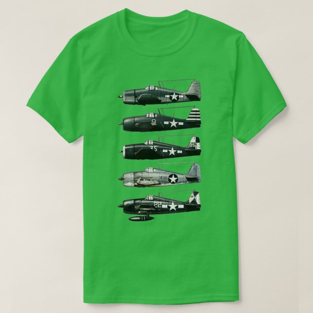 Camiseta Aeronave Grumman F6F Hellcat WW2 Fighter (Frente do Design)