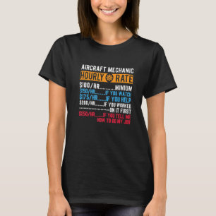 Camiseta Aeronave Mecânica de Tarifa Horária Manteiga do Av