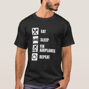 Camiseta Aeronave Mecânica e Aeronave de Correção do Sono