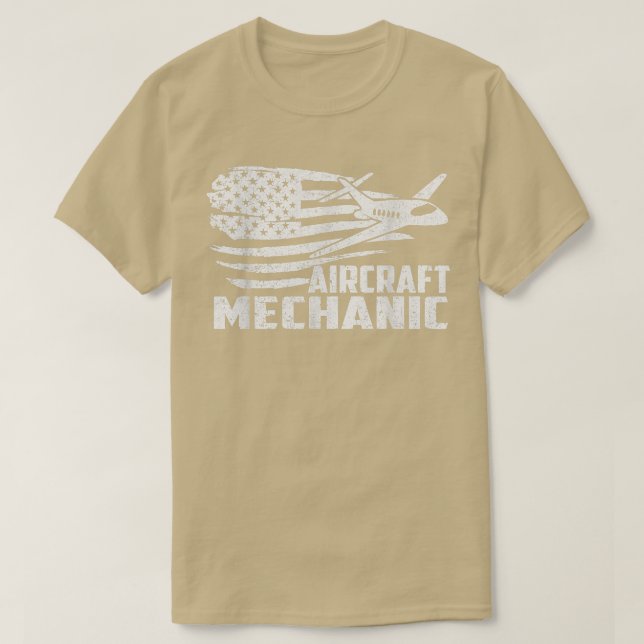 Camiseta Aeronave Mechanical Aviation Airplane Maintenance  (Frente do Design)