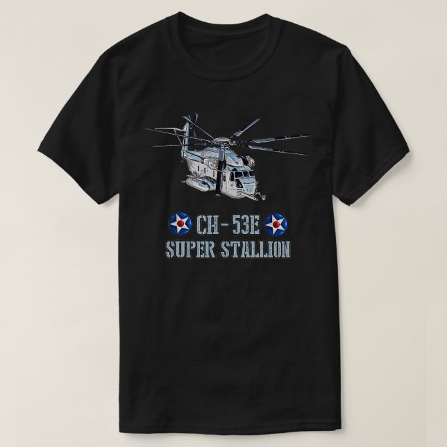 Camiseta Aeronave militar americana CH53E Superstallion Hea (Frente do Design)